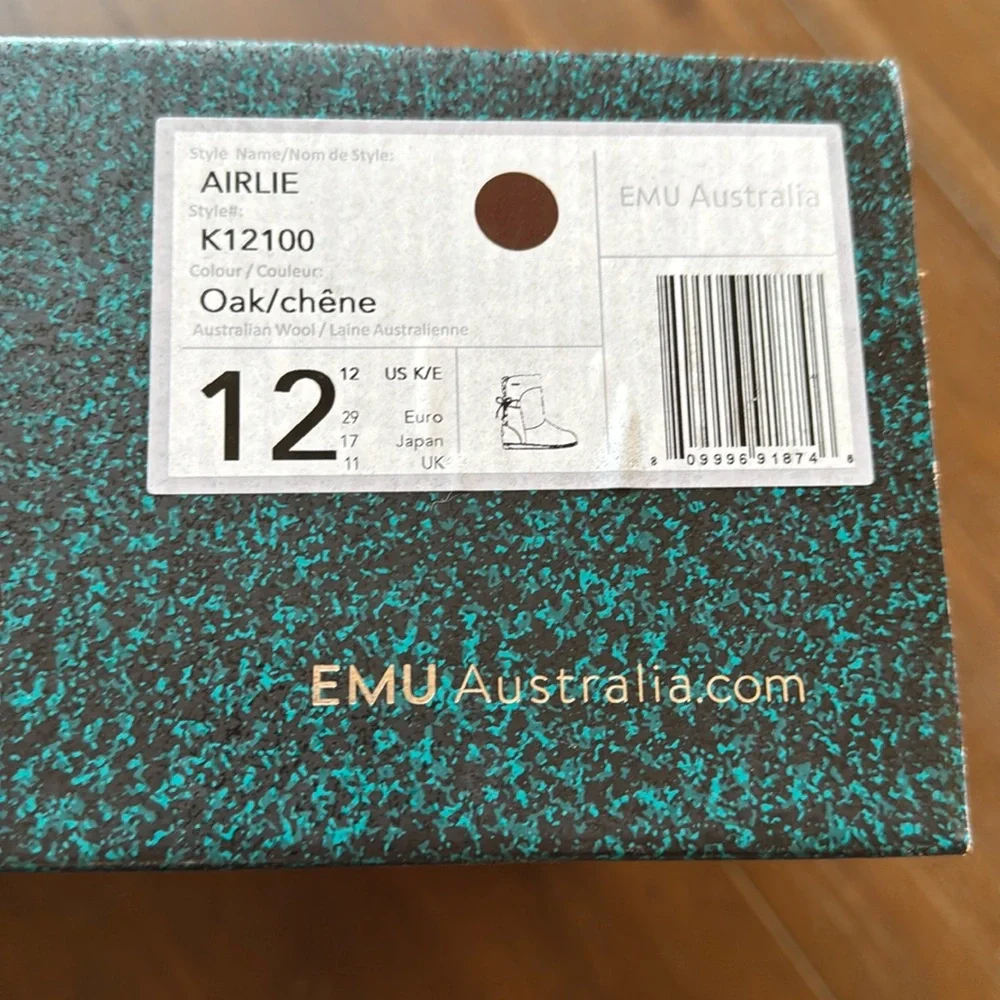 New Size 12 EMU Australia Airlie Suede merino wool lining waterproof boots